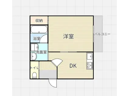サンズサン野江(1DK/3階)の間取り写真