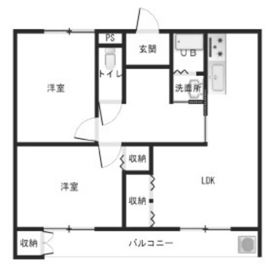 ラ・ルーチェ芳泉(2LDK/3階)の間取り写真