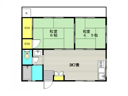 小島第一ハイツ(2DK/2階)の間取り写真