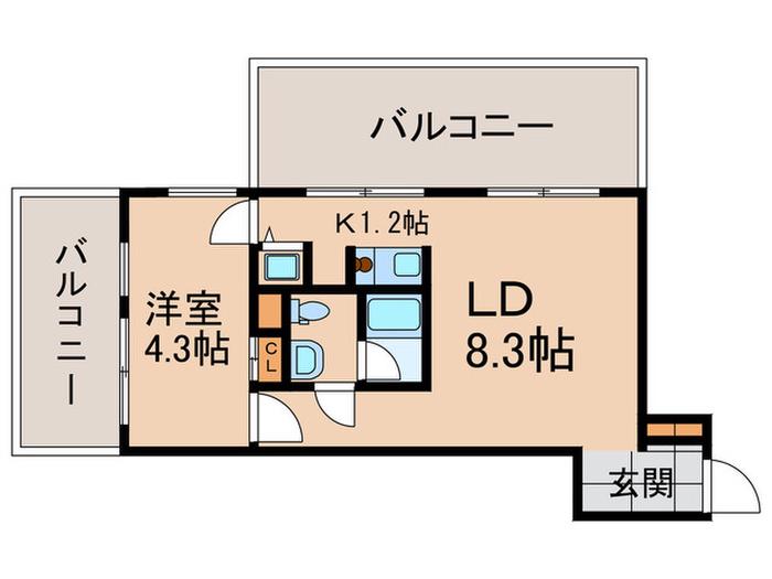 西新テングッドシティ SAVOY(1LDK/6階)の間取り写真