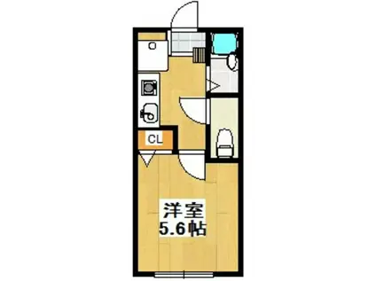 グランビュー百合丘(1K/1階)の間取り写真