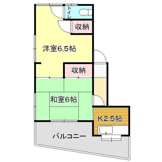 名古屋荘(2K/3階)の間取り写真