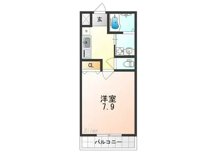 フジパレス助松町II番館(1K/1階)の間取り写真