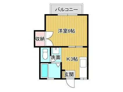 コーポシャルマン(1K/2階)の間取り写真