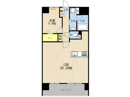 LIBTH菊陽II(1LDK/7階)の間取り写真