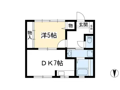 プルーリオン下鴨(1DK/3階)の間取り写真