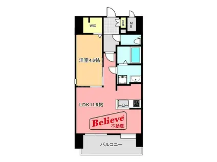 S-RESIDENCE六ツ門ABRイーストI(1LDK/7階)の間取り写真