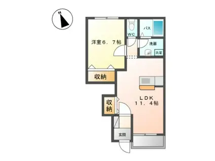 マリアージュIII(1LDK/1階)の間取り写真