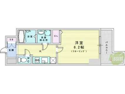 レジュールアッシュPREMIUM TWIN-1(1K/12階)の間取り写真