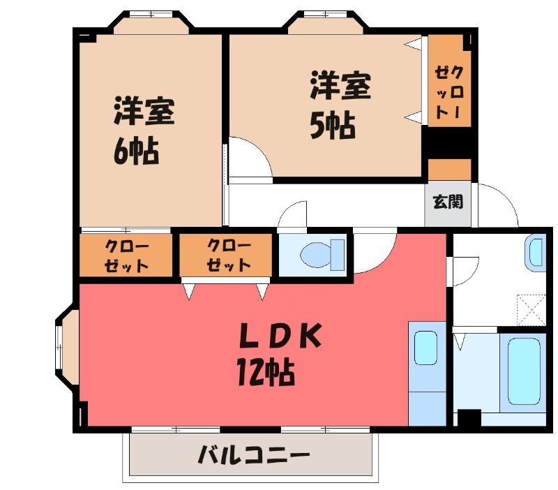 プランタンエトワール(2LDK/2階)の間取り写真