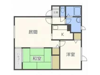 KIハウスN50C棟(2LDK/2階)の間取り写真