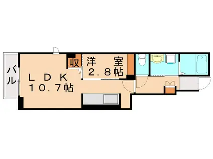 プランドール セゾンII(1K/1階)の間取り写真