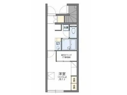 レオパレスアンタレス(1K/1階)の間取り写真