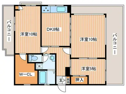 小松島千葉ビル(3DK/4階)の間取り写真