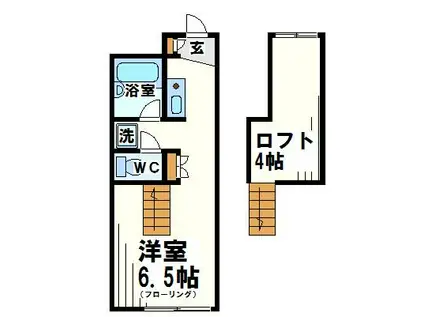 HI-CUBE(1SK/1階)の間取り写真
