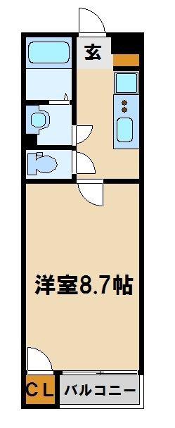 レオネクストクレール(1K/2階)の間取り写真
