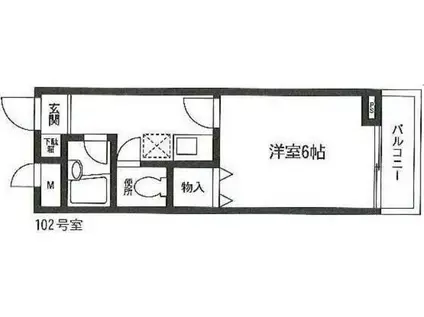 ファーストS・S(1K/1階)の間取り写真