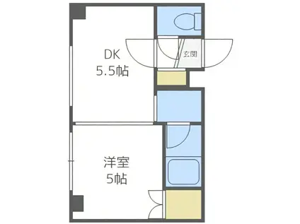 ドマーニ16(1DK/2階)の間取り写真