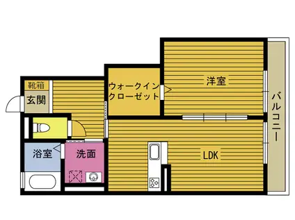 ホワイトローズI(1LDK/1階)の間取り写真