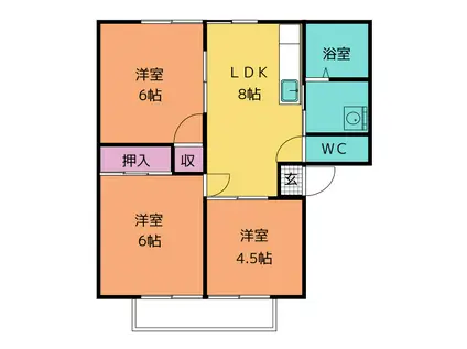 エクセレント堀(3DK/1階)の間取り写真