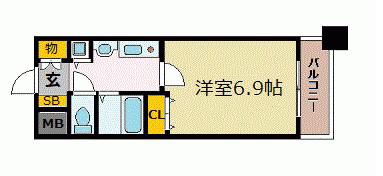 プレサンス泉セントマーク(1K/7階)の間取り写真