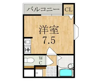 ヴェルデコート八木(ワンルーム/3階)の間取り写真