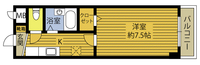 今村シャンテ(1K/3階)の間取り写真