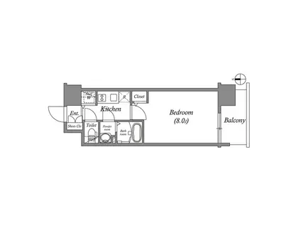 栄イーストスクエア(1K/5階)の間取り写真