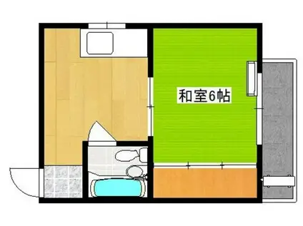 南品川ハウス(1DK/2階)の間取り写真