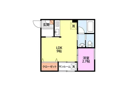 JR白新線 豊栄駅 徒歩11分 2階建 新築(1LDK/1階)の間取り写真