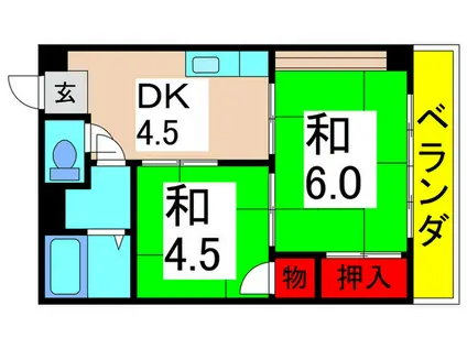 小宮ハイツ2(2DK/3階)の間取り写真