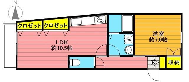 東財パステルメゾン国分寺(1LDK/1階)の間取り写真