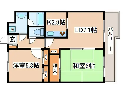 ロイヤル神戸池田広町(3LDK/2階)の間取り写真
