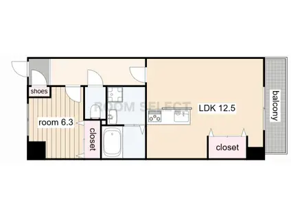 CRECER(1LDK/5階)の間取り写真