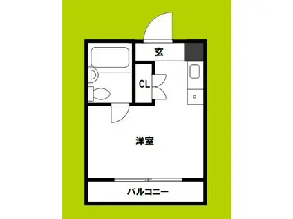 ヴェルドール平野(ワンルーム/4階)の間取り写真