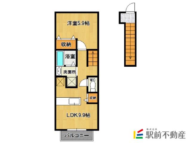 マーヴェラス(1LDK/2階)の間取り写真