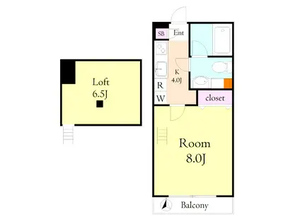 ブラウンコート(1K/1階)の間取り写真
