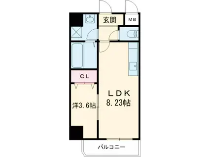 MAISON PREMIER VI(1LDK/9階)の間取り写真
