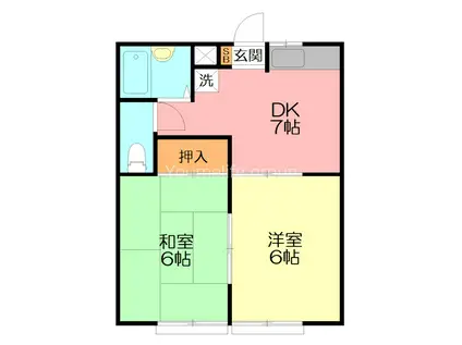 ガーデンハウス東戸塚B(2DK/1階)の間取り写真