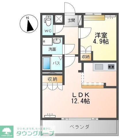 東武伊勢崎線 新伊勢崎駅 徒歩44分 2階建 築20年(1LDK/2階)の間取り写真