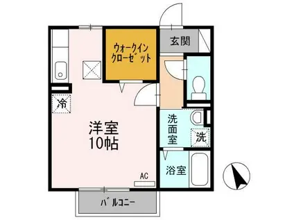 セジュールナガイIII(ワンルーム/1階)の間取り写真