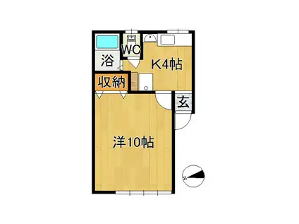 ルミエール(1K/2階)の間取り写真