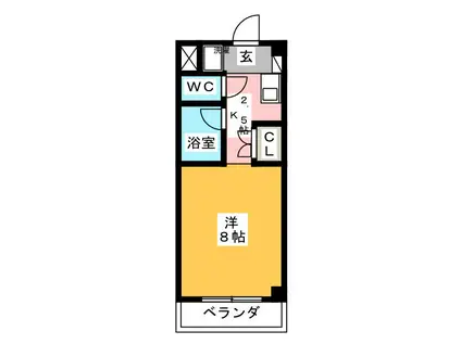 ロゼーリ(1K/1階)の間取り写真