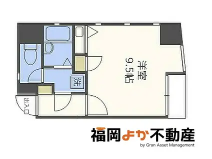 ダイナコート千代県庁口(ワンルーム/6階)の間取り写真