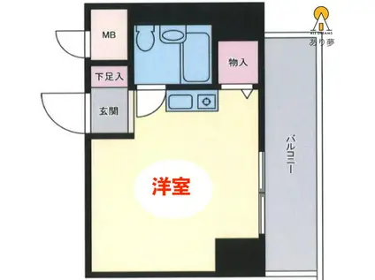 ライオンズマンション伊勢佐木町西第2(ワンルーム/5階)の間取り写真