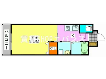 ソラナ宮本(1K/2階)の間取り写真