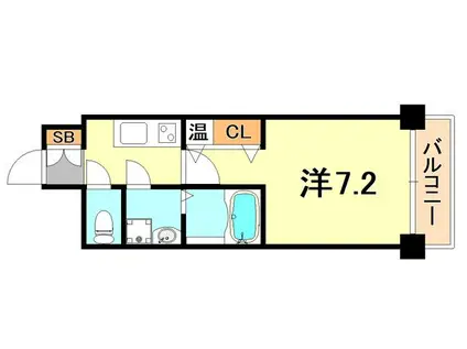 アドバンス三宮シュロス(1K/9階)の間取り写真