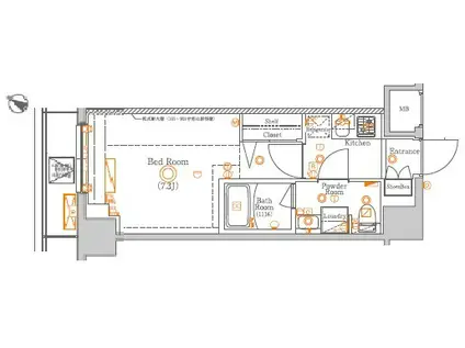ラフィスタ新小岩(1K/2階)の間取り写真