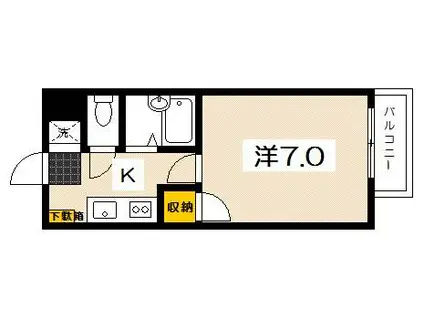 フルリール宮島口(1K/2階)の間取り写真