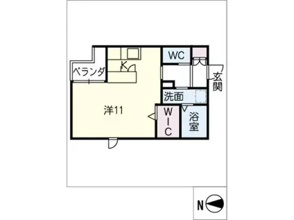 シャルム池下(ワンルーム/2階)の間取り写真